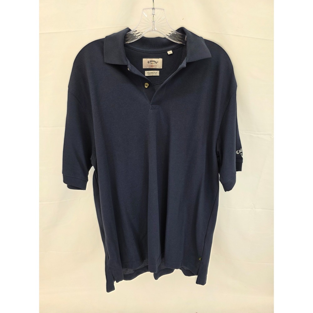 Callaway Golf Sport Men Small Navy Blue Polo Shirt 100% Combed Cotton